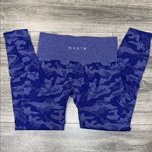 NVGTN Electric Blue Camo Seamless Leggings Large